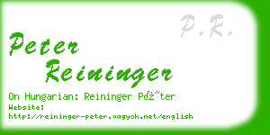 peter reininger business card